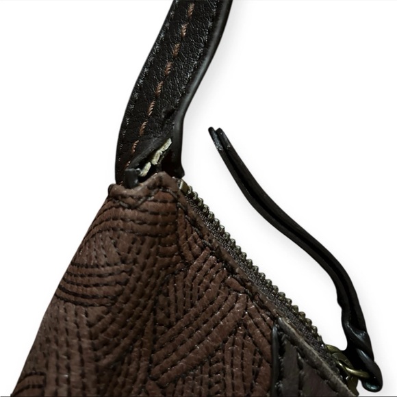The Sak Espresso Brown Pebble Leather Patchwork Purse - Picture 3 of 8